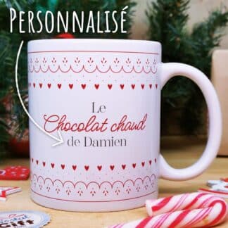 Mug "Le chocolat chaud"  - Cadeau pour Noël :  mamie,  maman - cadeau personnalisé