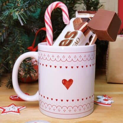 Mug "Le chocolat chaud" personnalisé et ses confiseries rétro - Cadeau de Noël