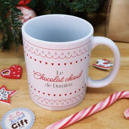 Mug "Le chocolat chaud"  - Cadeau pour Noël :  mamie,  maman - cadeau personnalisé