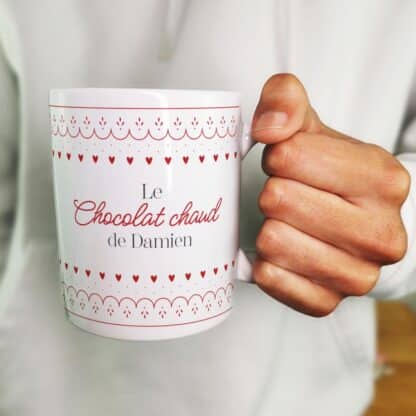 Mug "Le chocolat chaud"  - Cadeau pour Noël :  mamie,  maman - cadeau personnalisé