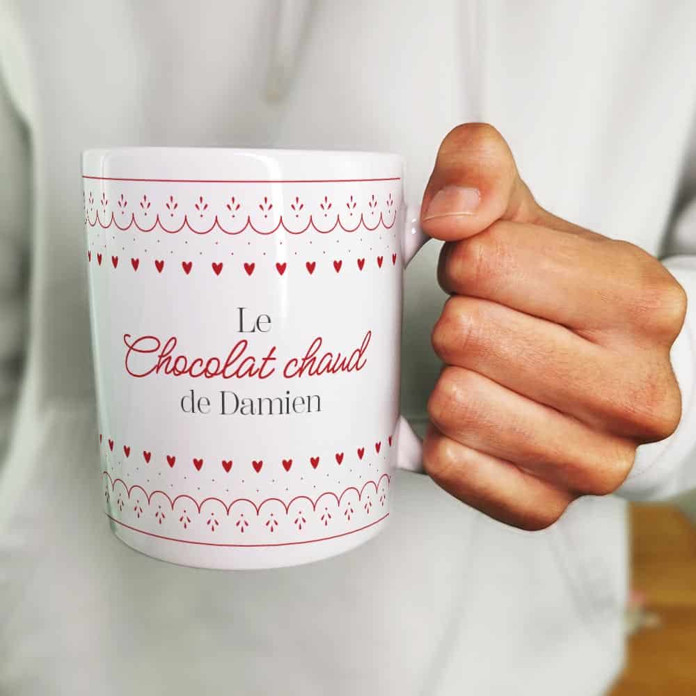 Mug Le chocolat chaud personnalisé et ses confiseries rétro