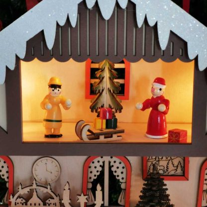 Village lumineux de Noel - Calendrier de l'Avent en bois - "Dans le Salon"