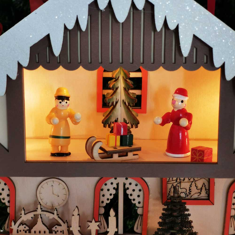 Calendrier de l'Avent illuminé Salon en bois Déco Noël