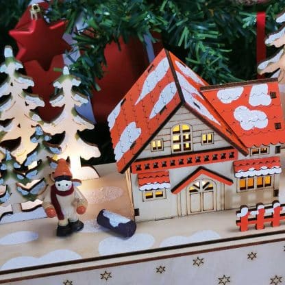 Village lumineux de Noel - Calendrier de l'Avent en bois - "Rêve Hivernal"