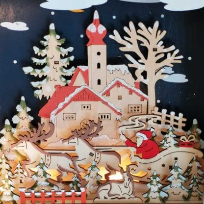 Village lumineux de Noel - Calendrier de l'Avent en bois - "Rêve Hivernal"