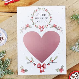 Carte à gratter "J'ai un message pour toi" - Joyeux Noël