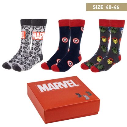 Coffret cadeau 3 paires de chaussettes Marvel  40 - 46