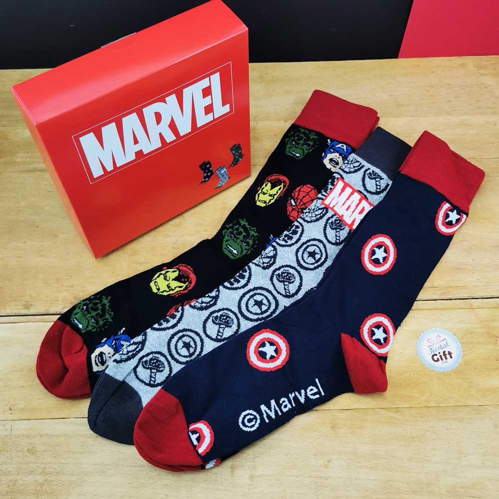 Coffret cadeau 3 paires de chaussettes Marvel 35 - 41