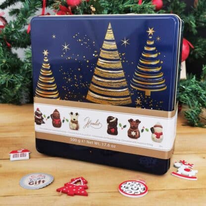 Chocolats de Noël pralinés - Boîte de chocolats personnages de Noël 500g - Assortiment de chocolats pralinés boite Métal – Image 7