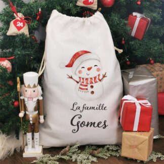 Hotte de Noël XXL personnalisée - "Les cadeaux de ..." - Père Noël