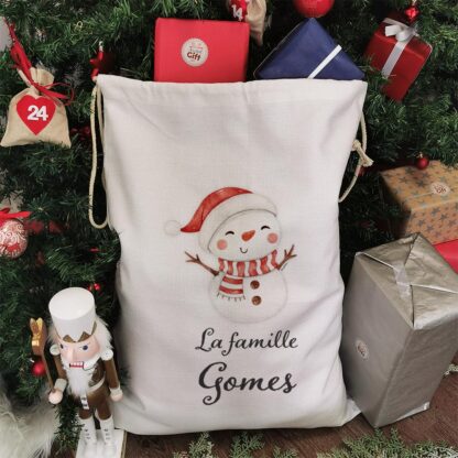 Hotte de Noël XXL personnalisée - "Les cadeaux de ..." - Père Noël