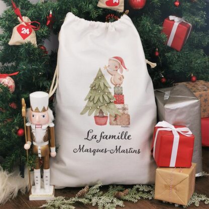 Hotte de Noël XXL personnalisée - "Les cadeaux de ..." - Père Noël