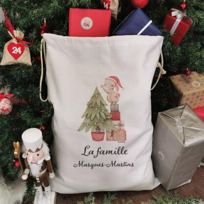 Hotte de Noël XXL personnalisée - "Les cadeaux de ..." - Père Noël