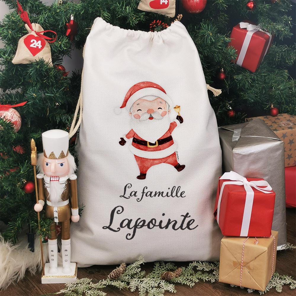 père noël avec sa hotte Stock Photo