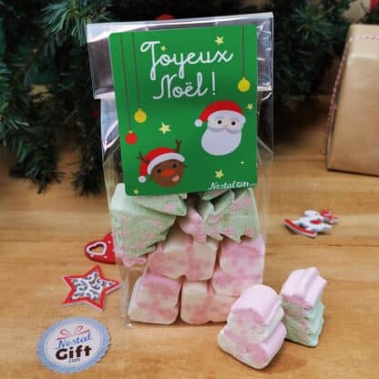 Sachet de guimauve sapin de Noël x 5 et Bonhomme de neige x5 - "Joyeux Noël " – Image 3