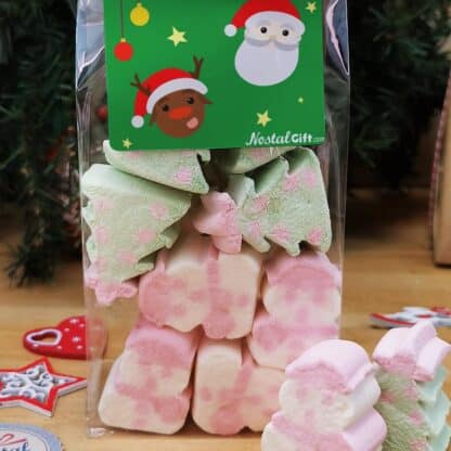 Sachet de guimauve sapin de Noël x 5 et Bonhomme de neige x5 - "Joyeux Noël " – Image 2