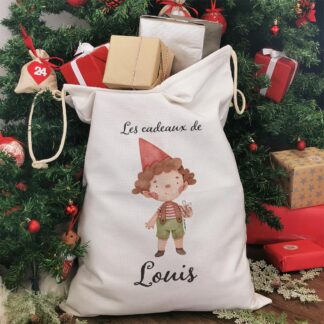 Hotte de Noël XXL personnalisée - "Les cadeaux de ..." - Père Noël