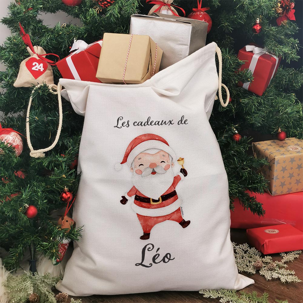 Hotte de Noël XXL personnalisée - Les cadeaux de  - Père Noël