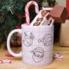 Mug "Maîtresse j'ai dit au Père Noël que tu avais été très sage" et ses confiseries rétro  - cadeau personnalisé   - Cadeau de Noël  maîtresse – Image 2
