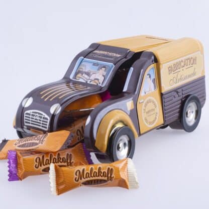 Coffret chocolat - Citroën 2CV fourgonnette - remplie de barres Malakoff 1855