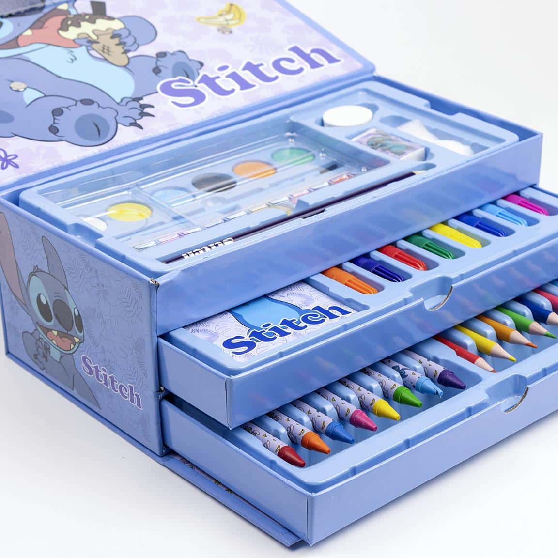 Stitch - Malette de Dessins - feutres, peinture, Crayons de Couleur -  Cadeau fille - Coloriage Enfant