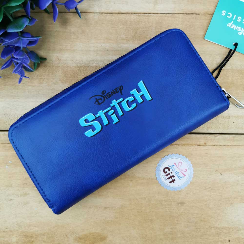 Portefeuille Stitch - bleu avec range carte et pochette zippée - Disney -  bleu - similicuir - pour enfant/adulte