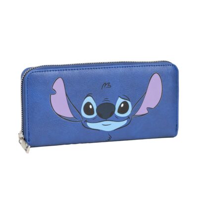 Portefeuille Stitch - bleu avec range carte et pochette zippée - Disney