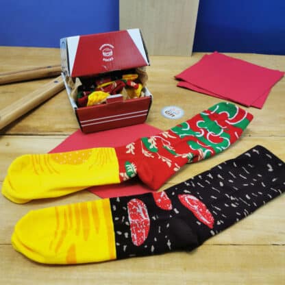 Coffret cadeau chaussettes  - 3 paires de chaussettes pliage Hamburger