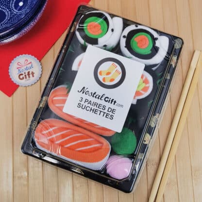 Coffret cadeau chaussettes - 3 paires de chaussettes Sushi