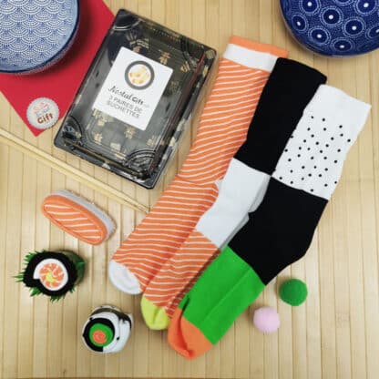 Coffret cadeau chaussettes - 3 paires de chaussettes Sushi