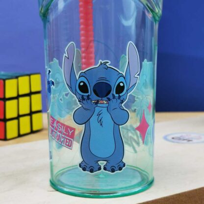 Verre en plastique Stitch 3D avec paille - 360ml - Disney