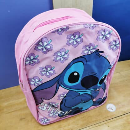 Disney - Sac à dos Stitch - Rose à fleurs  39 x 29 x 14 cm