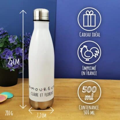 Bouteille isotherme 500ml personnalisé "AMOUREUX"