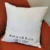 Coussin personnalisé AMOUREUX - 40x40 cm - Cadeau Saint Valentin – Image 2