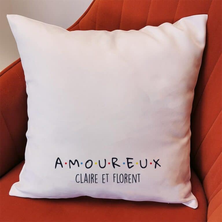 Coussin Cadeau Adulte personnalisé Blanc Lin