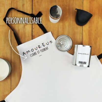 Tablier de cuisine "AMOUREUX" personnalisé