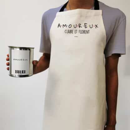 Tablier de cuisine "AMOUREUX" personnalisé