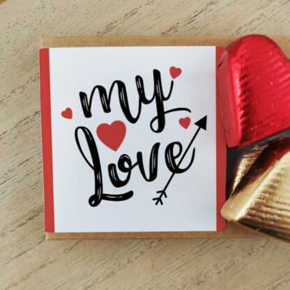 Cœurs au chocolat au lait et chocolat noir praliné x8 "My Love"  - Cadeau pour la Saint Valentin