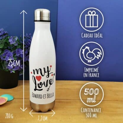 Bouteille isotherme 500 ml "My Love" personnalisée