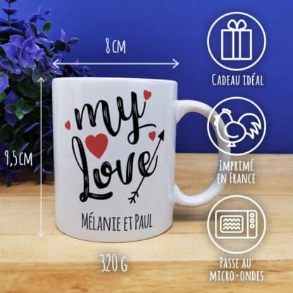 Mug "My Love" personnalisable - Cadeau pour la Saint Valentin