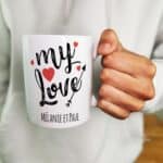 Mug personnalisé  "Prénoms" - Cadeau Saint Valentin