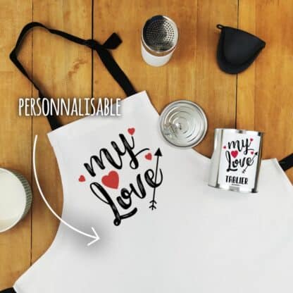 Tablier de cuisine My Love - Cadeau Saint Valentin personnalisé