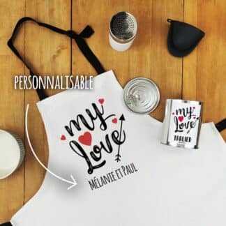 Tablier de cuisine My Love - Cadeau Saint Valentin personnalisé