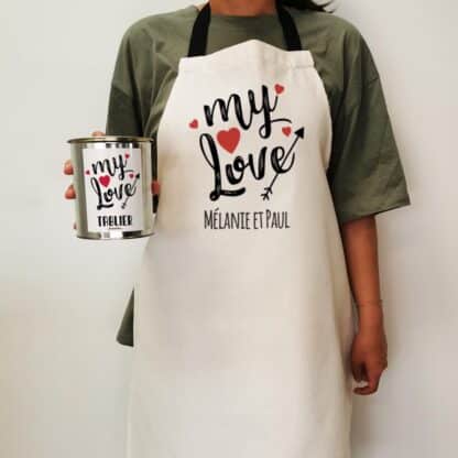 Tablier de cuisine My Love - Cadeau Saint Valentin personnalisé