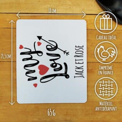 Tapis de souris "My Love" - Cadeau Saint Valentin personnalisé