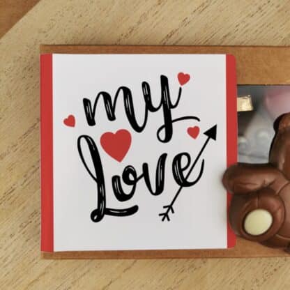 Oursons au chocolat au lait x3 "My Love"  - Cadeau Saint Valentin