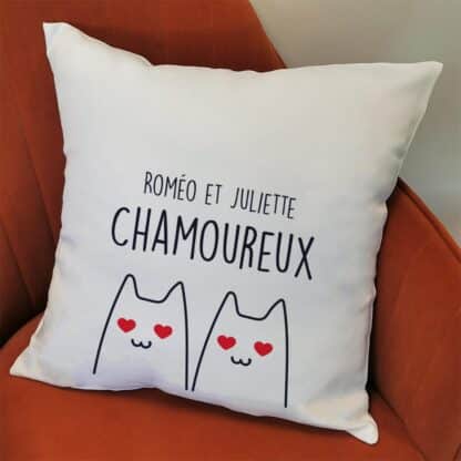 Coussin personnalisé Chamoureux - 40x40 cm - Cadeau Saint Valentin