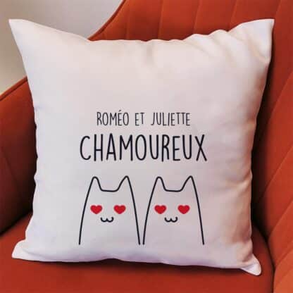 Coussin personnalisé Chamoureux - 40x40 cm - Cadeau Saint Valentin