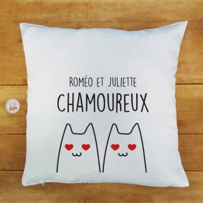 Coussin personnalisé Chamoureux - 40x40 cm - Cadeau Saint Valentin