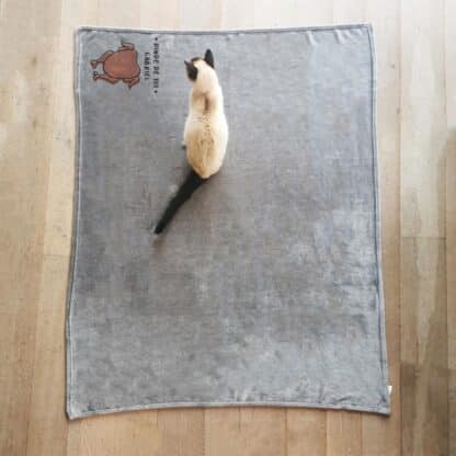 Plaid doux gris personnalisé Dinde de toi - 125x150 cm - Cadeau saint valentin